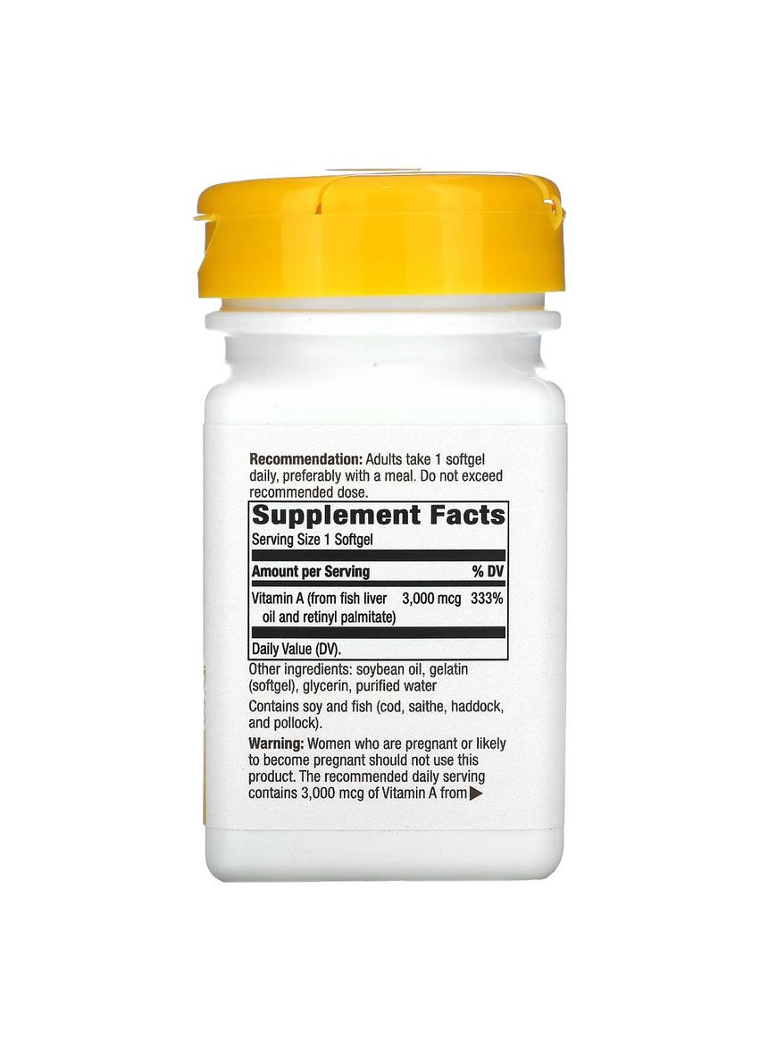 Вітамін А, 3000 мкг, Vitamin A,, 100 желатинових капсул Nature's Way (325401233)