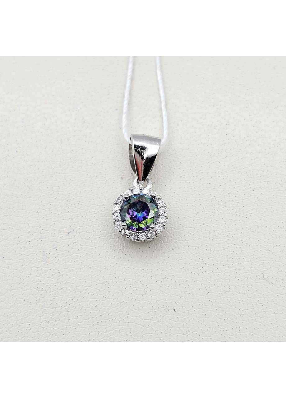 Кулон серебряный с мистик кварцем и кубическим цирконием 0,87 г No Brand (369737093)