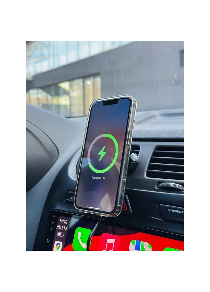 Автомобільний тримач телефону X17 з MagSafe та бездротовою зарядкою 15W Black No Brand (329694997)