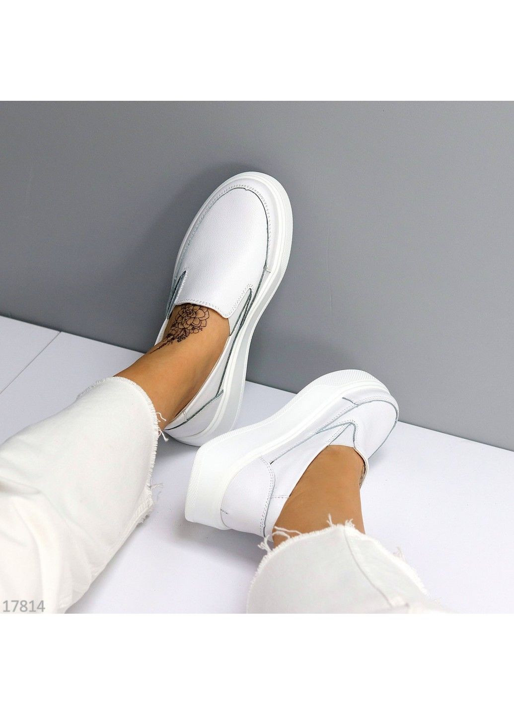 217 Сліпони Шкіряні Білі KDSL (302517746)