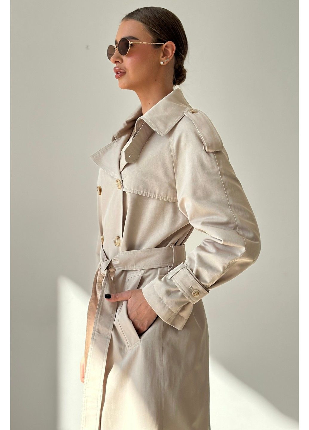 Бежевая демисезонная тренч сьюзан Origa