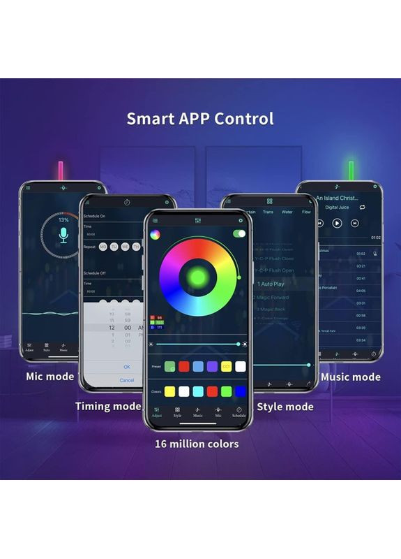 Настінний світильник Lines SAL-013B Bluetooth USB interface with app (8+4 pcs) Epik (369668263)