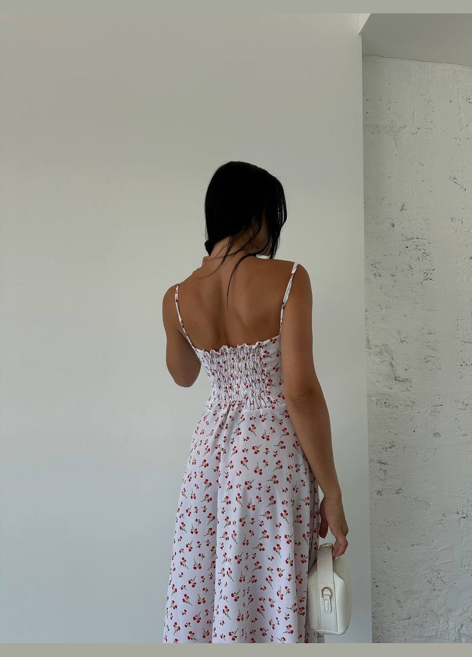 Білий святковий сукня No Brand з квітковим принтом