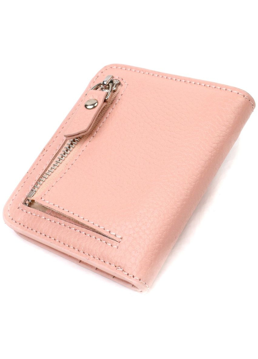 Жіночий гаманець невеликого розміру з натуральної шкіри 21797 Рожевий Canpellini (329151330)