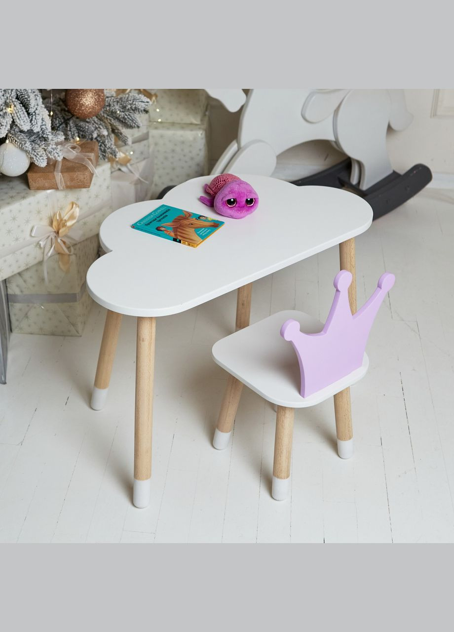 Столик хмарка 46х70х40 та стільчик корона фіолетовий 26.5х26х25, набір меблів для дитини стіл та стілець No Brand (361259114)