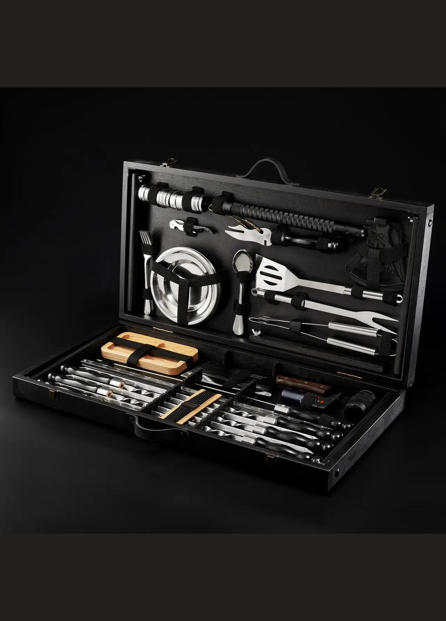 Шашличний набір—стіл "Grills G17" Чорний | Набір для справжнього відпочинку Handmade G017 (347645093)