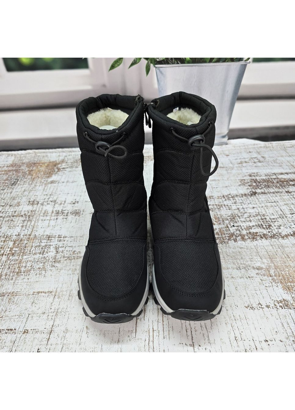 Черные зимние дутики мужские черные зимние спортивного типа на молнии Sayota