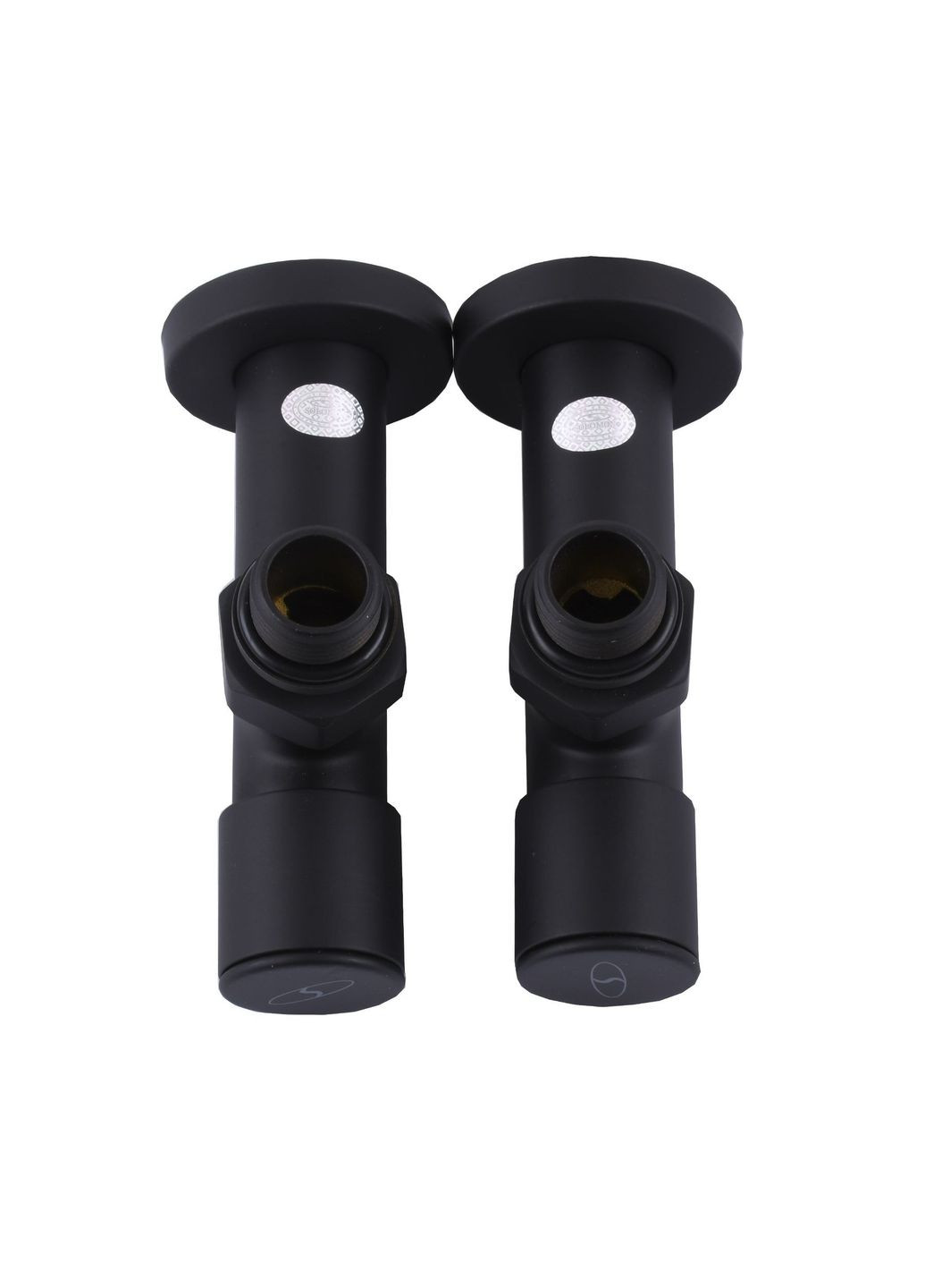 Набір Кран вентильний кутовий з американкою LUX 1/2″ 7777 (2шт.) BLACK (1уп) Solomon (301219308)