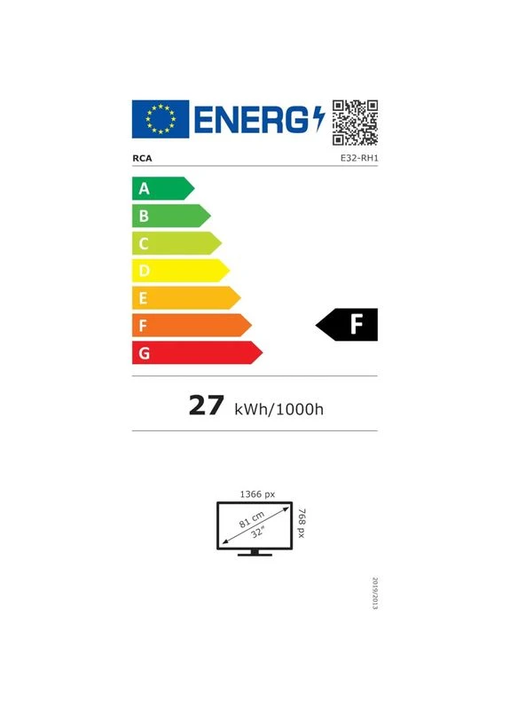 Телевизор E32-RH1Q1L 32' HD безрамочный с тройным тюнером RCA (382514995)