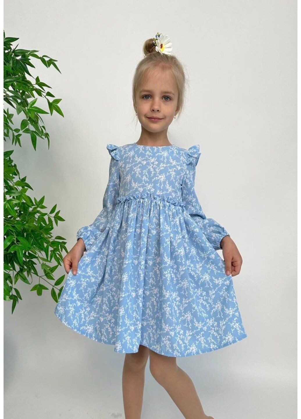 Голубое платье для девочки в голубом цвете. Модняшки (293377185)