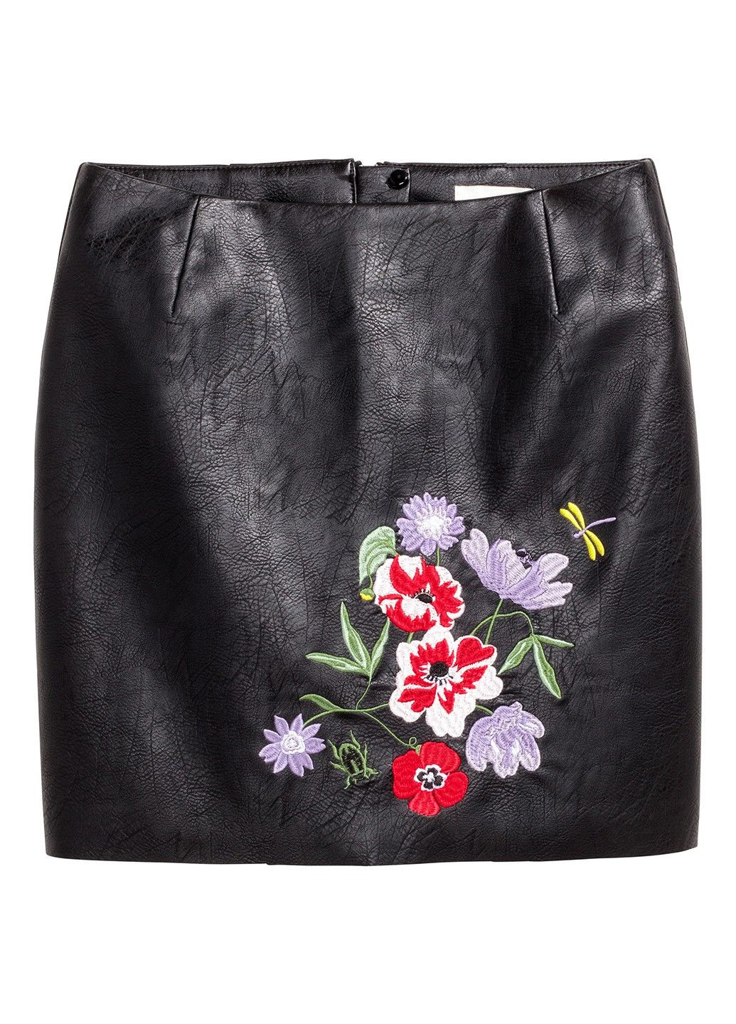 Черная цветочной расцветки юбка H&M