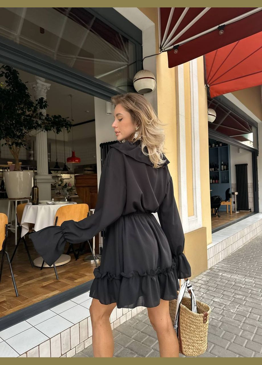 Чорна повсякденний, кежуал, вечірня жіноча сукня кльош FINO Mode