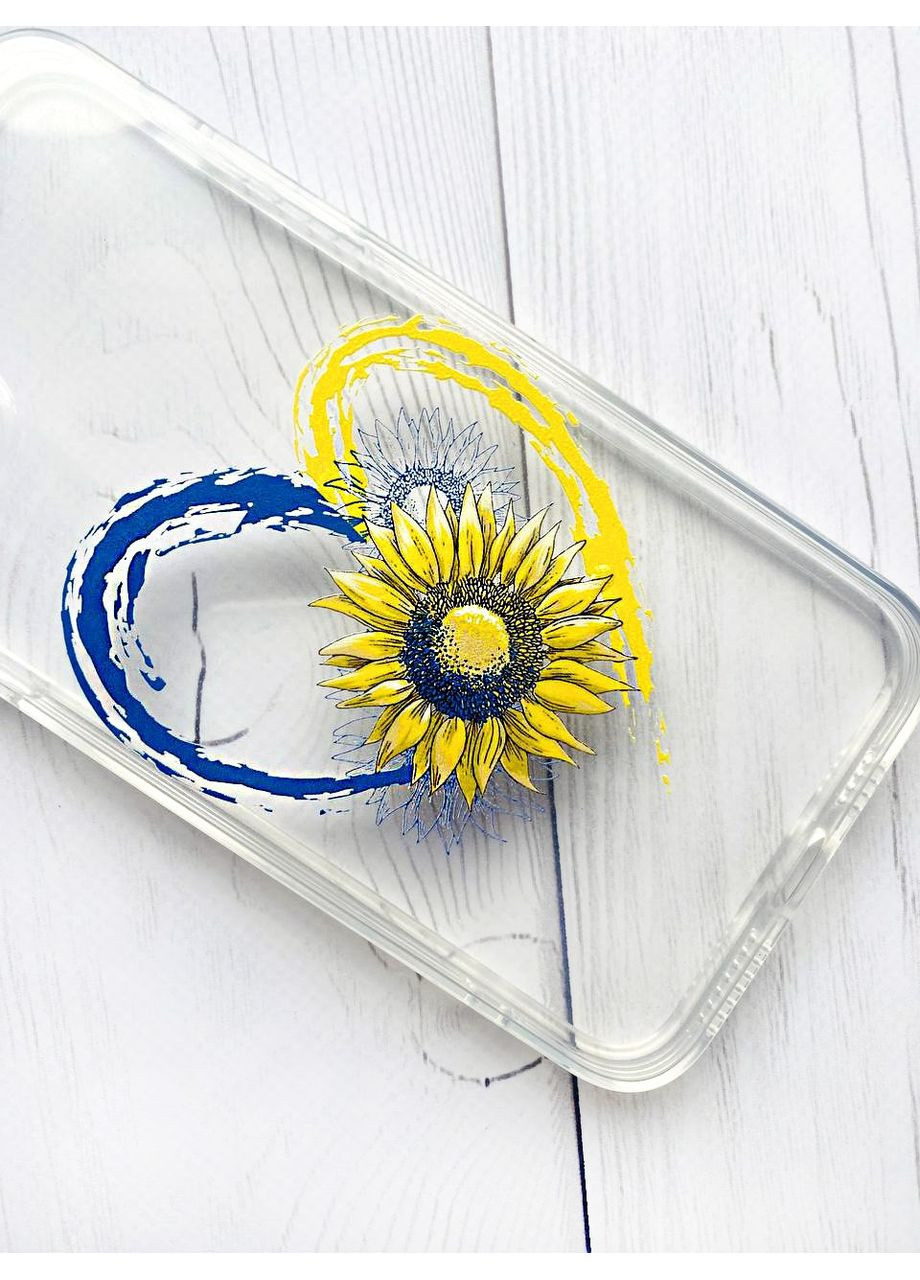Прозорий чохол на Xiaomi Redmi Note 9T/Redmi Note 9 5G:: Серце з соняхом. Україна (принт 260) Creative (360698551)
