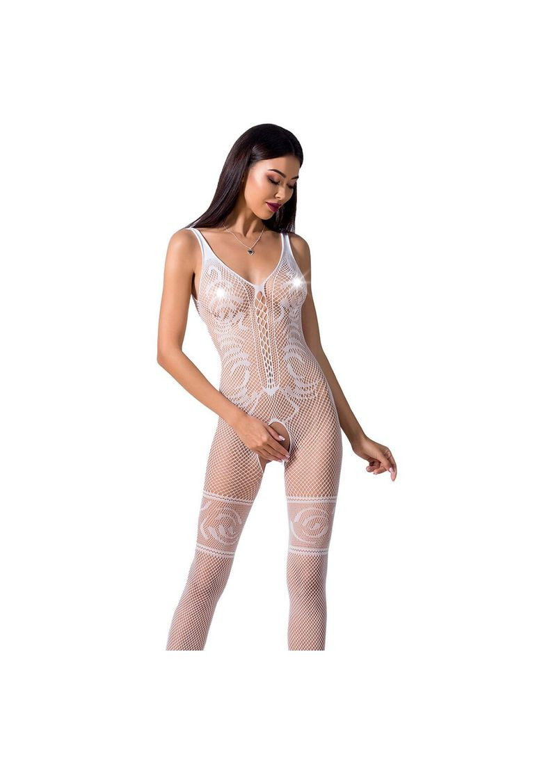 Бодистокинг BS069 white, комбинезон, имитация чулок и боди - CherryLove Passion белый