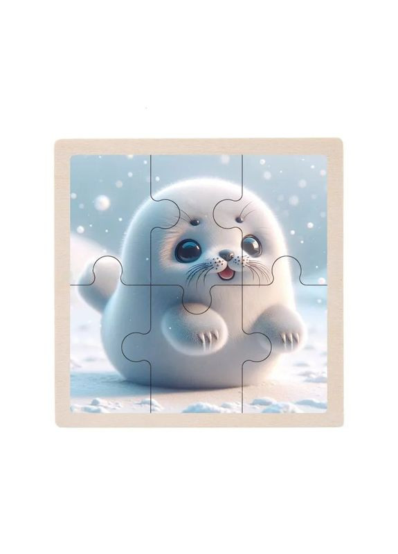 Дитячий дерев'яний пазл-вкладиш "Морський котик" MD 1509-30, 6 елементів 9,8 х 9,8 х 0,4 см Bambi (329886653)