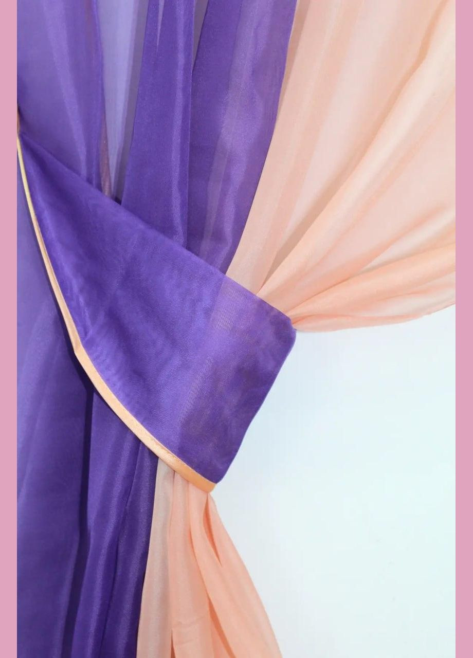 Шифонові фіранки штори короткі Шоколад 2x280x170 см (zanaves090к-3-09) No Brand (306633609)