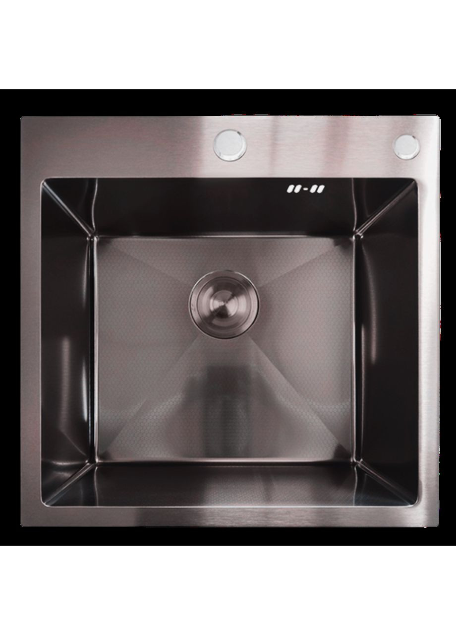 Комплект кухонной мойки HM 50х50 NANO BLACK (DECOR) PVD (3.0/1.0 мм) Kraft (350671447)