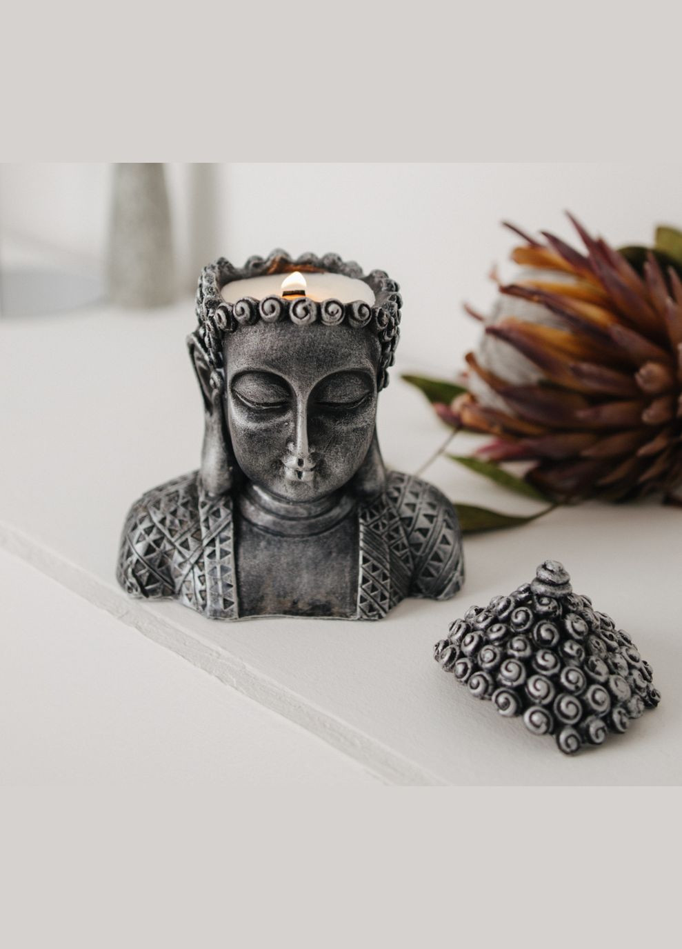 Аромасвічка BUDDHA SANDAL SILVER 100% WOOD WAX 140g 30h (NAC 1060) Гранд Презент (277172170)