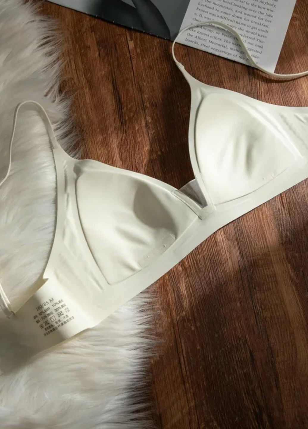 Айворий бралетт жіночий бюстгальтер бралет із сіточкою у рубчик comfort day (1961-75-01) Macarena без кісточок