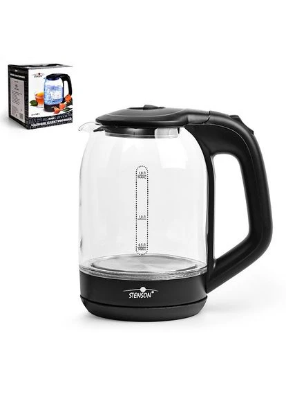 Электрочайник Стекло 1,8л 1800W чёрный,диск ПРЕДПРОДАЖА Stenson (397336667)