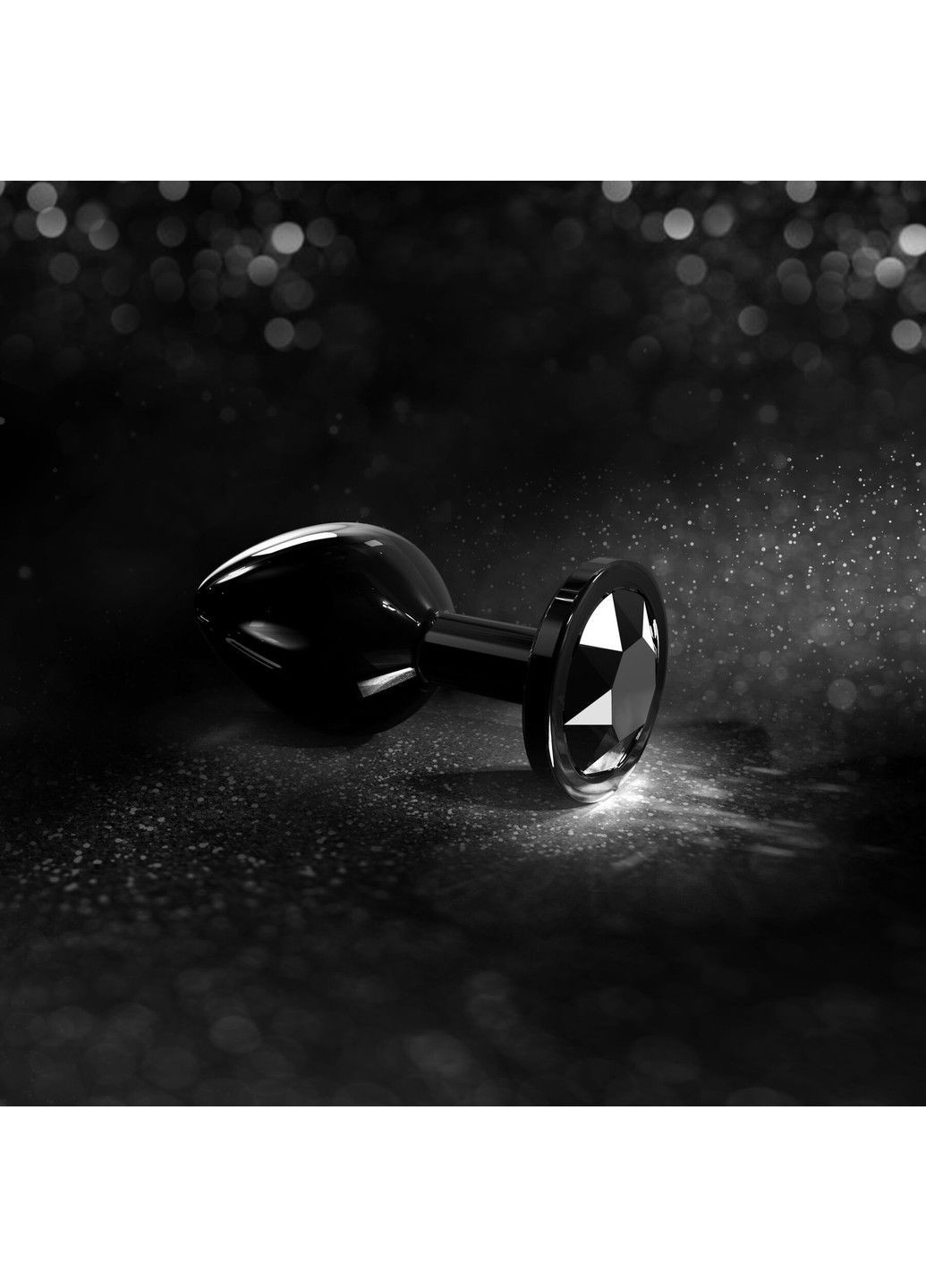 Металлическая анальная пробка с кристаллом Diamond Plug Black M Dorcel (293246104)