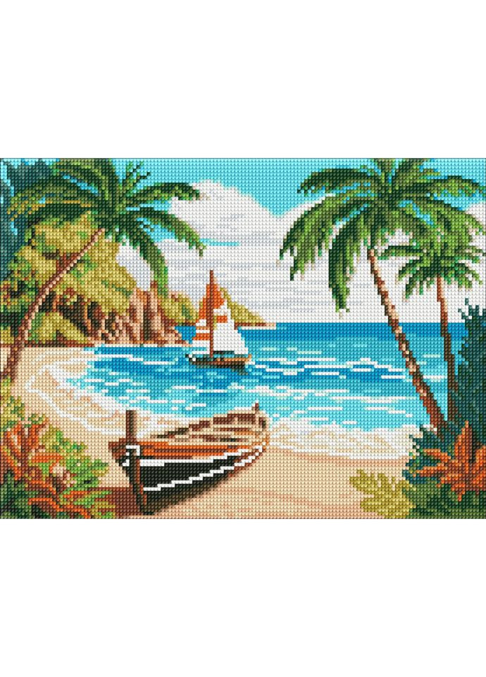 Алмазная мозаика без подрамника "Побережье океана" Идейка AMC7837 30х40 см Ідейка (322433409)