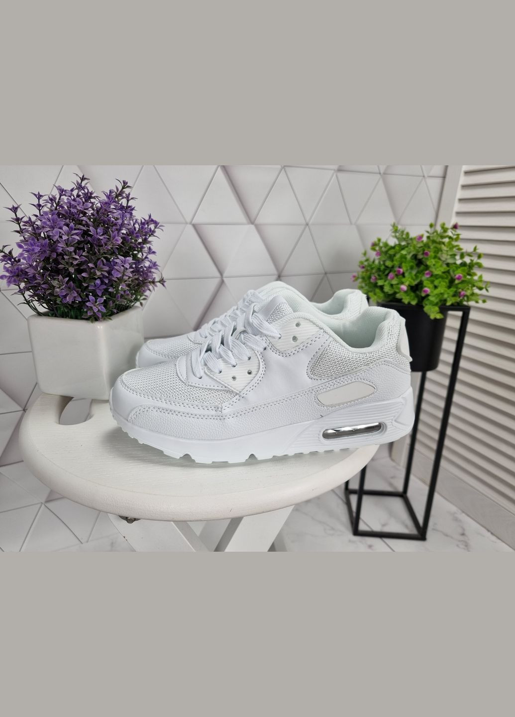Білі білі кросівки з компенсатором амортизатором білі (24,5 см) sp-2867 No Brand