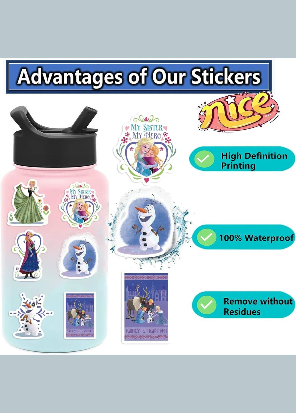 Набір вінілових наклейок Disney Холодне серце WTD-047 No Brand (359447611)