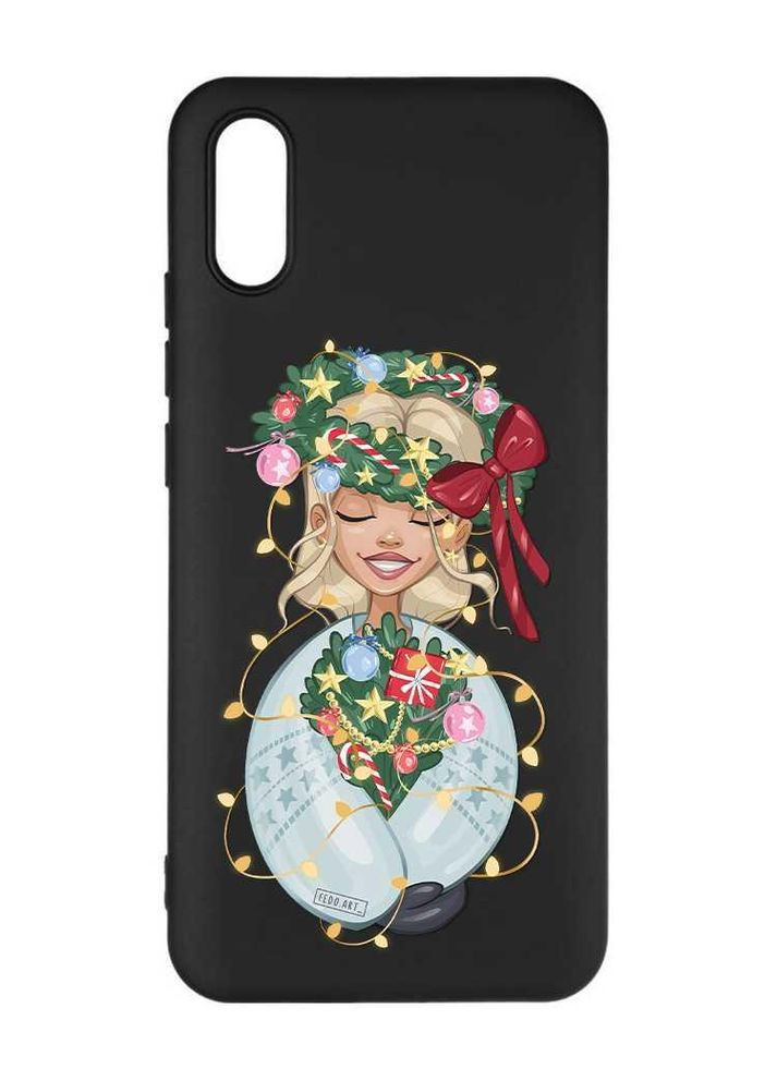 Матовий чорний чохол на Xiaomi Redmi 9A Українка у зимовому вінку (принт 194) Creative (362965050)