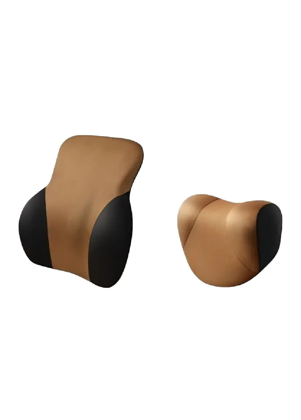 Комплект набір подушок для спини шиї на автокрісло сидіння в машину автомобіль з піною пам'яті (477480-Prob) Коричневий Unbranded (297509314)