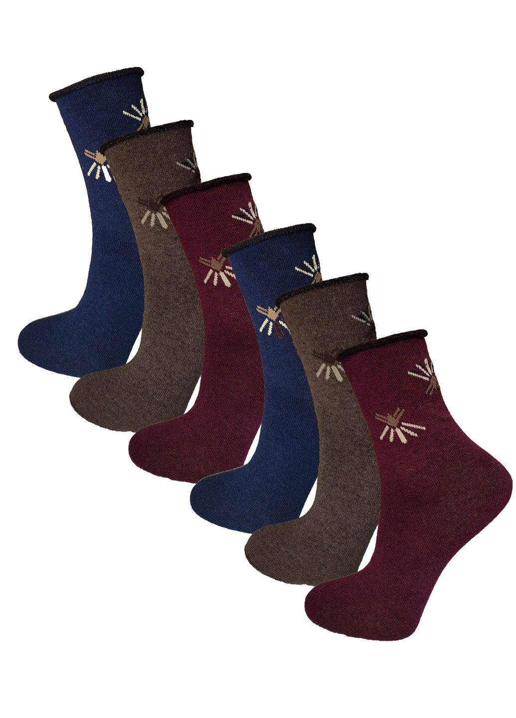 Комбинированные носки женские без резинки медицинские 6 пар 237/6 р.36-40 XTeam цветочные (351581635)