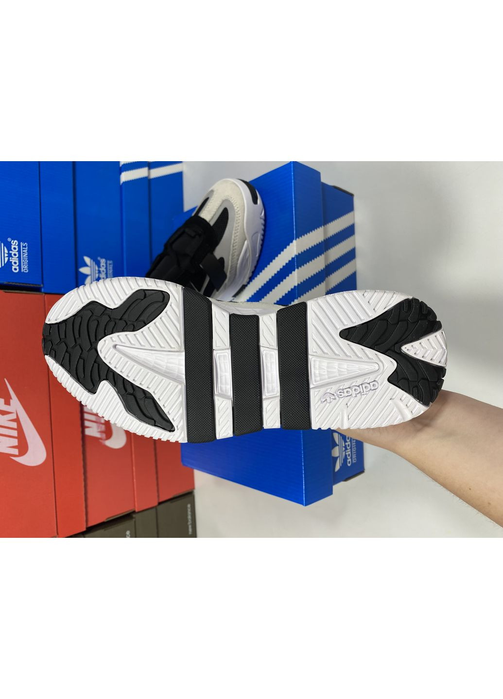 КРОСІВКИ ЖІНОЧІ ADIDAS NITEBALL BLACK WHITE АДІДАС НАЙТБОЛ No Brand чорні демісезони (367177448)