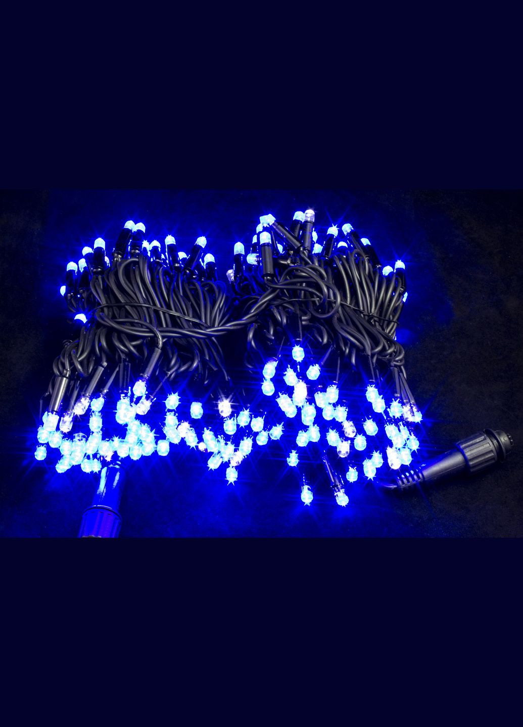 Світлодіодна гірлянда вулична на ялинку нитка з мерехтінням 20 метрів Синя 200 LED від мережі каучуковий провід (B.01.7B.200.F+) Laplandia (314893398)