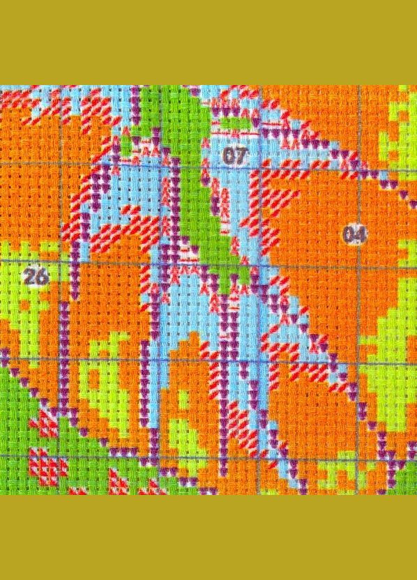 Набор для вышивания по нанесённой на канву схеме "The butterfly girl". AIDA 14CT printed 47*46 см Joy Sunday (313613691)