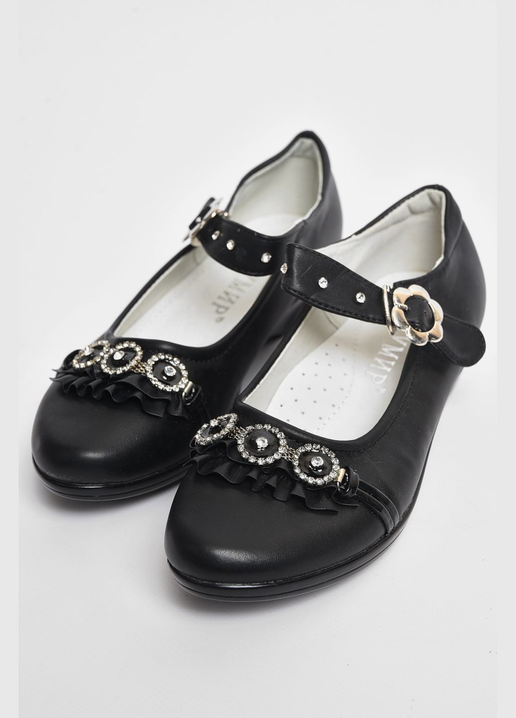 Черные туфли для девочки черного цвета Let's Shop