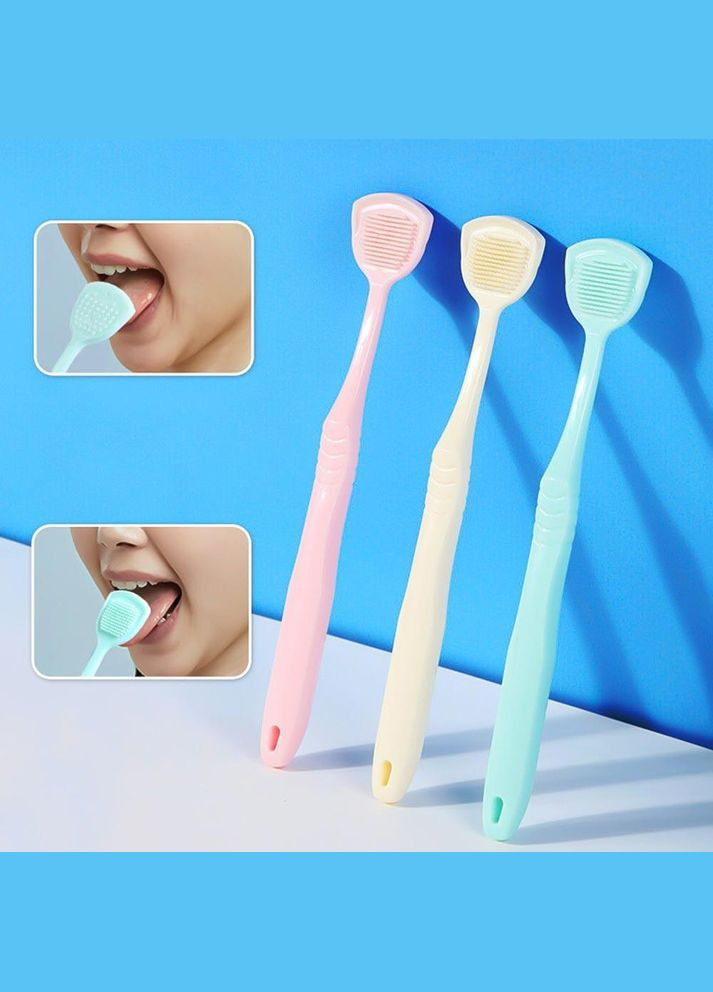 Двусторонняя щетка для очистки языка желтая (IY0014_3) No Brand (316026798)