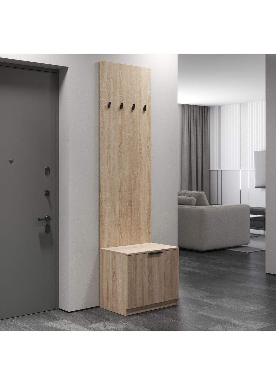 Вішалка підлогова з тубмою для передпокою для взуття 600x2200x400 (hm-43-sn) VAYS (363134730)