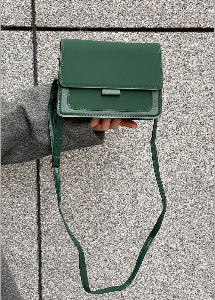 Женская сумка 6418 кросс-боди замшевая зеленая No Brand (296008175)