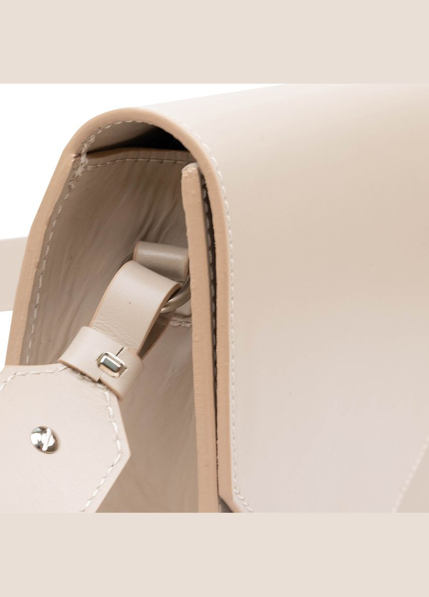 Женская кожаная сумка через плечо с магнитом бежевый (sku_11568) No Brand (329853177)