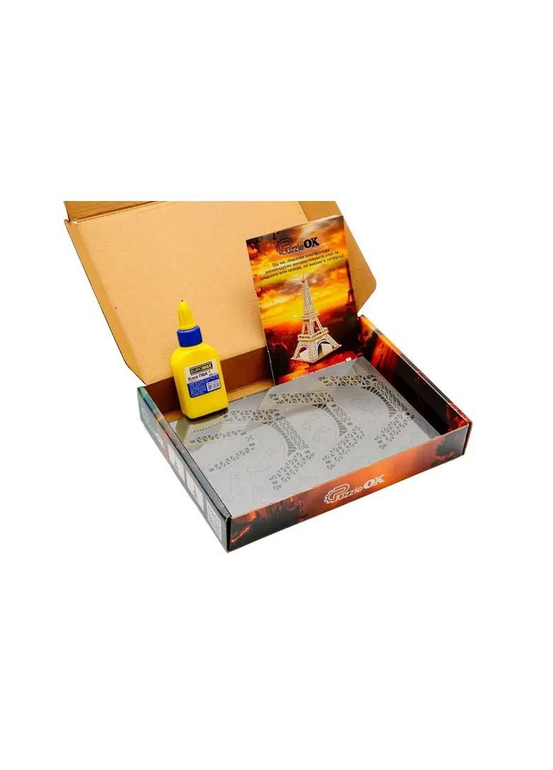 Конструктор Ейфелева вежа дерев'яний 58 деталей 27х14х14 см Puz-00925 PuzzleOK Дер8185 (370651451)