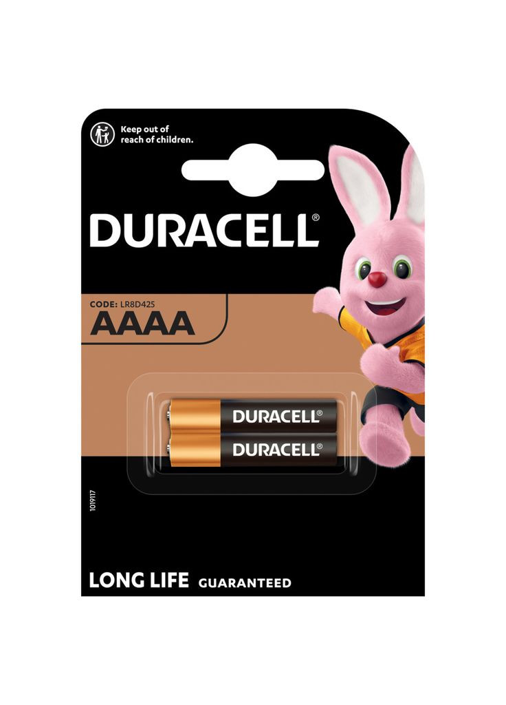 Батарейка AAAA специальная щелочная LR8D425 1,5V, 2 шт. в упаковке (m475367) Duracell AAAA спеціальна лужна LR8D425 1,5V, 2 шт. в упаков (367064223)
