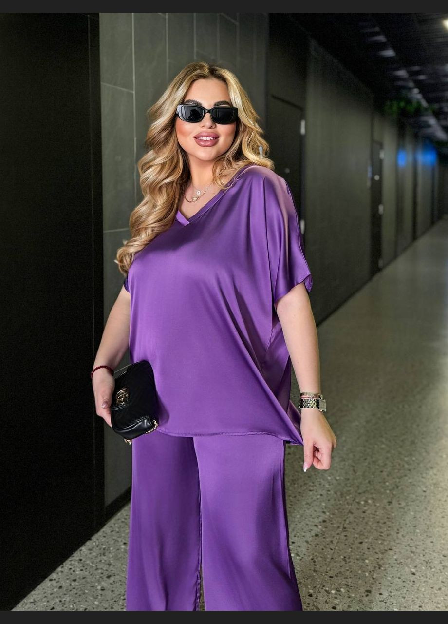 Женский костюм из шелка Армани цвет фиолетовый р.48/52 454076 New Trend (289843995)