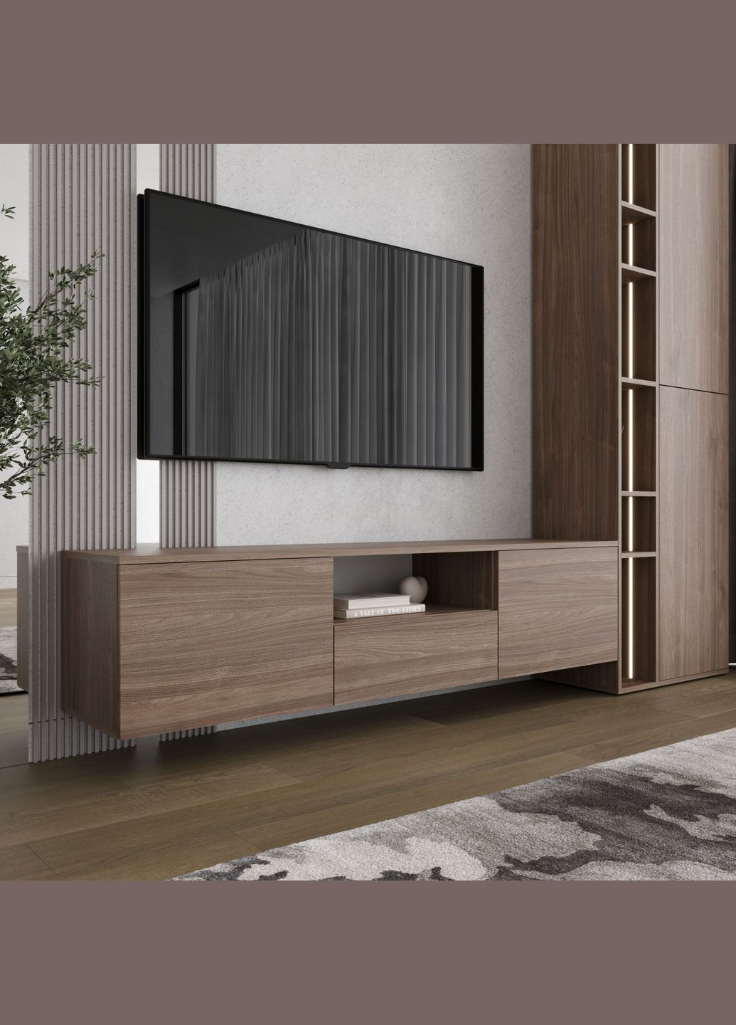 Підвісна тумба Горіх Селект Темний під TV Tree Art Glide (317299854)