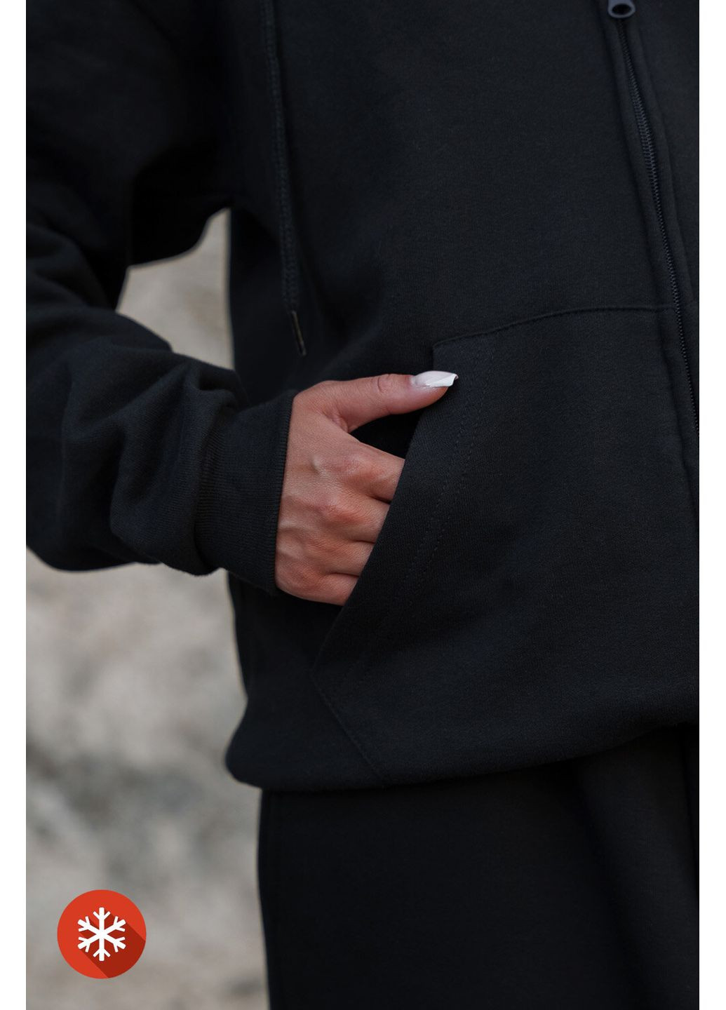 Жіноче Утеплене Зіп Худі На Флісі Зіпер З Принтом Smile Kane Black Without (372520047)