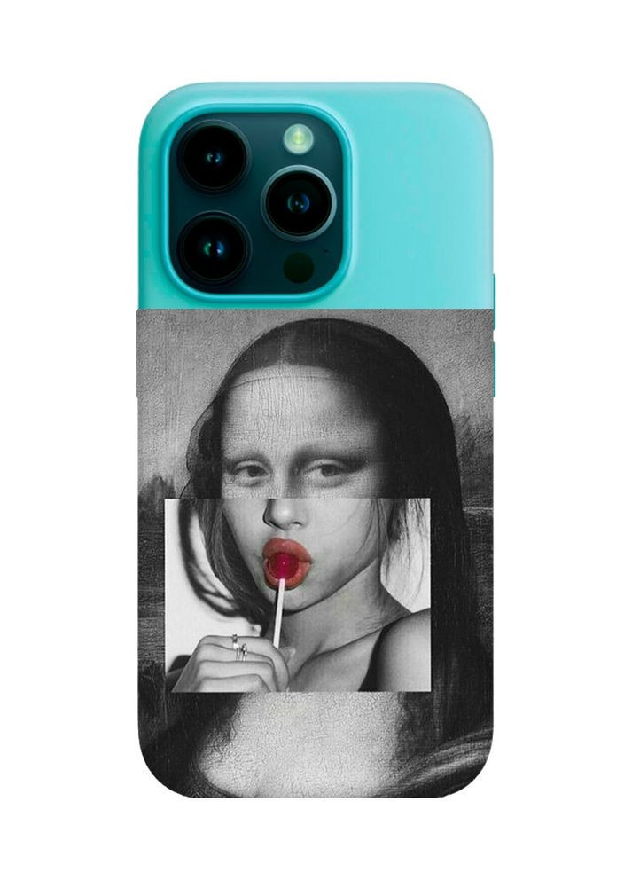 Матовий бірюзовий чохол на Apple iPhone 14 Pro:: Сучасна Мона Ліза (принт 351) Creative (360669166)