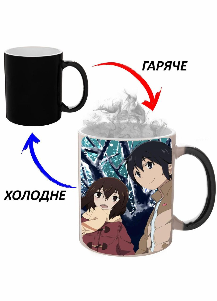 Чашка хамелон Город, где нет только меня Аниме #009 (кружка, чашка) Черная 330 мл No Brand (323471973)