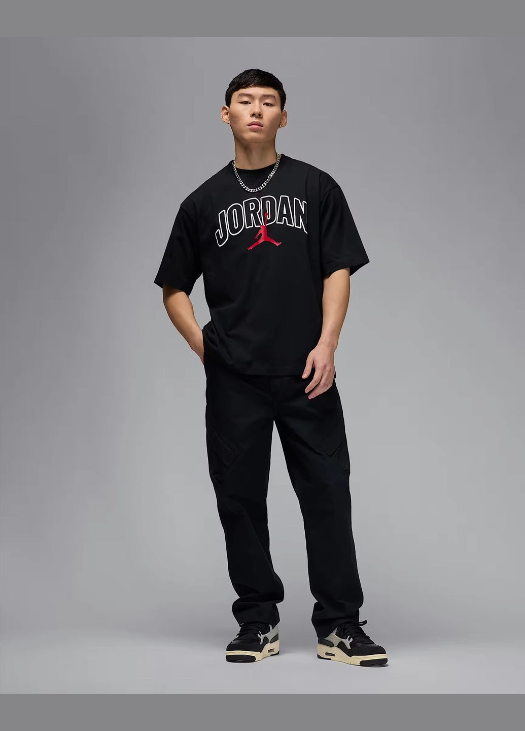 Черная мужская футболка brk arch jd hbr crew ib7347-010 черная Jordan