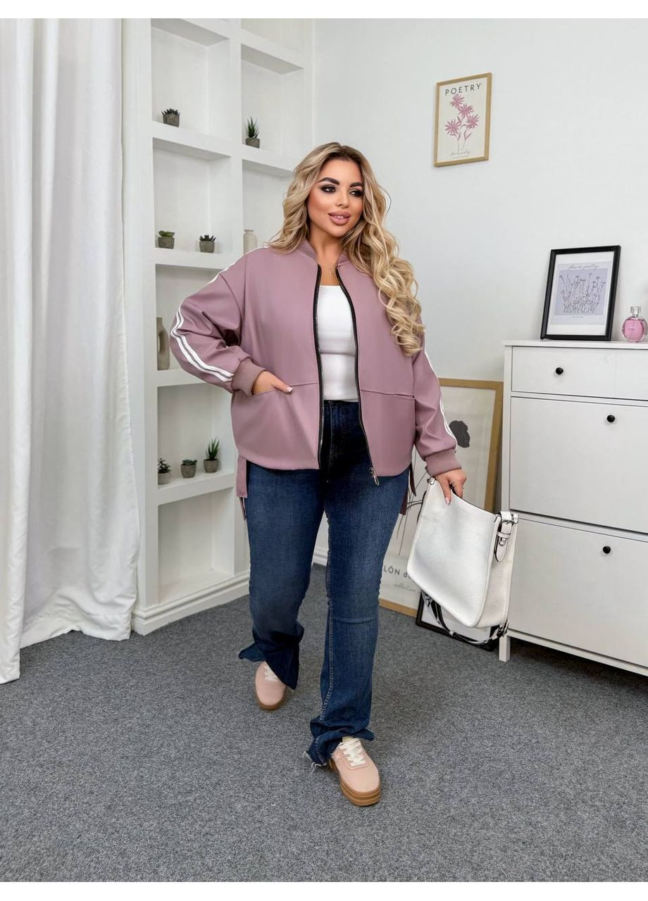 Пудровая демисезонная 🖤 курточка из эко-кожи - замеры в описании куртка-пальто DK/DL Мода без кордонів