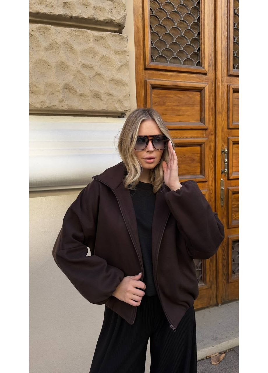 Женский бомбер из кашемира на подкладке. DK/DL Мода без кордонів на молнии (361832264)