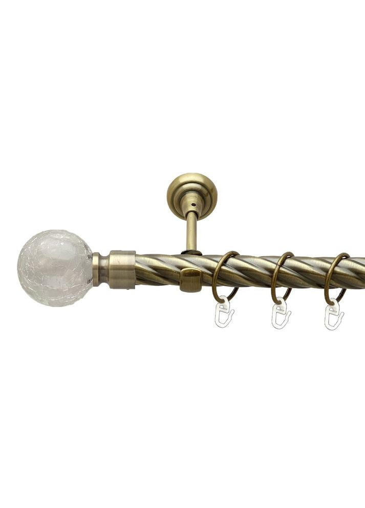 Карниз Сепія металевий однорядний відкритий скручена труба Антик 25 мм 200 см (00-00017732) ORVIT (300284477)